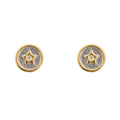D For Diamond Shooting Star Round Stud Earrings with Diamond