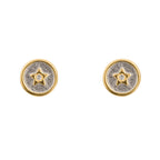 D For Diamond Shooting Star Round Stud Earrings with Diamond