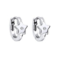 D For Diamond Star Hoop Earrings with Diamond