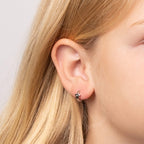 D For Diamond Star Hoop Earrings with Diamond