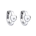 D For Diamond Heart Hoop Earrings with Diamond