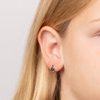D For Diamond Heart Hoop Earrings with Diamond