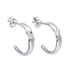 Beginnings Twist 3/4 Hoop Earrings with Cubic Zirconia
