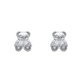 D For Diamond Teddy Bear Stud Earrings with Diamond