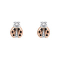 D For Diamond Ladybird Stud Earrings with Diamond