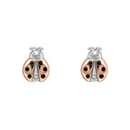 D For Diamond Ladybird Stud Earrings with Diamond
