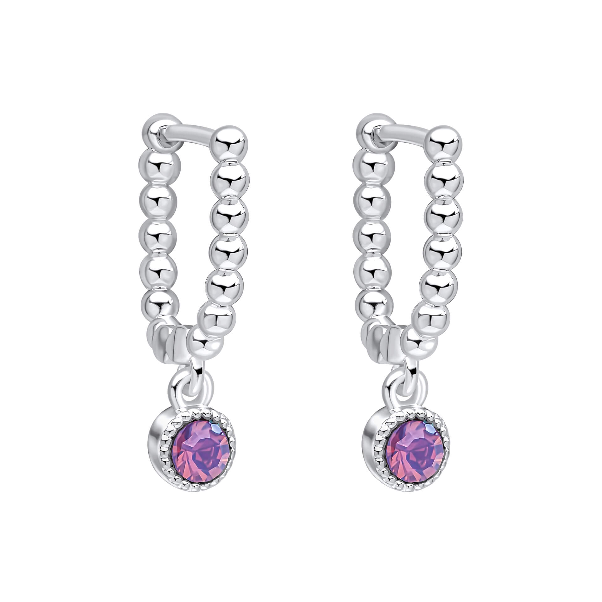 Laura Ashley Fashion Stippled Assembled Hoop Earrings
