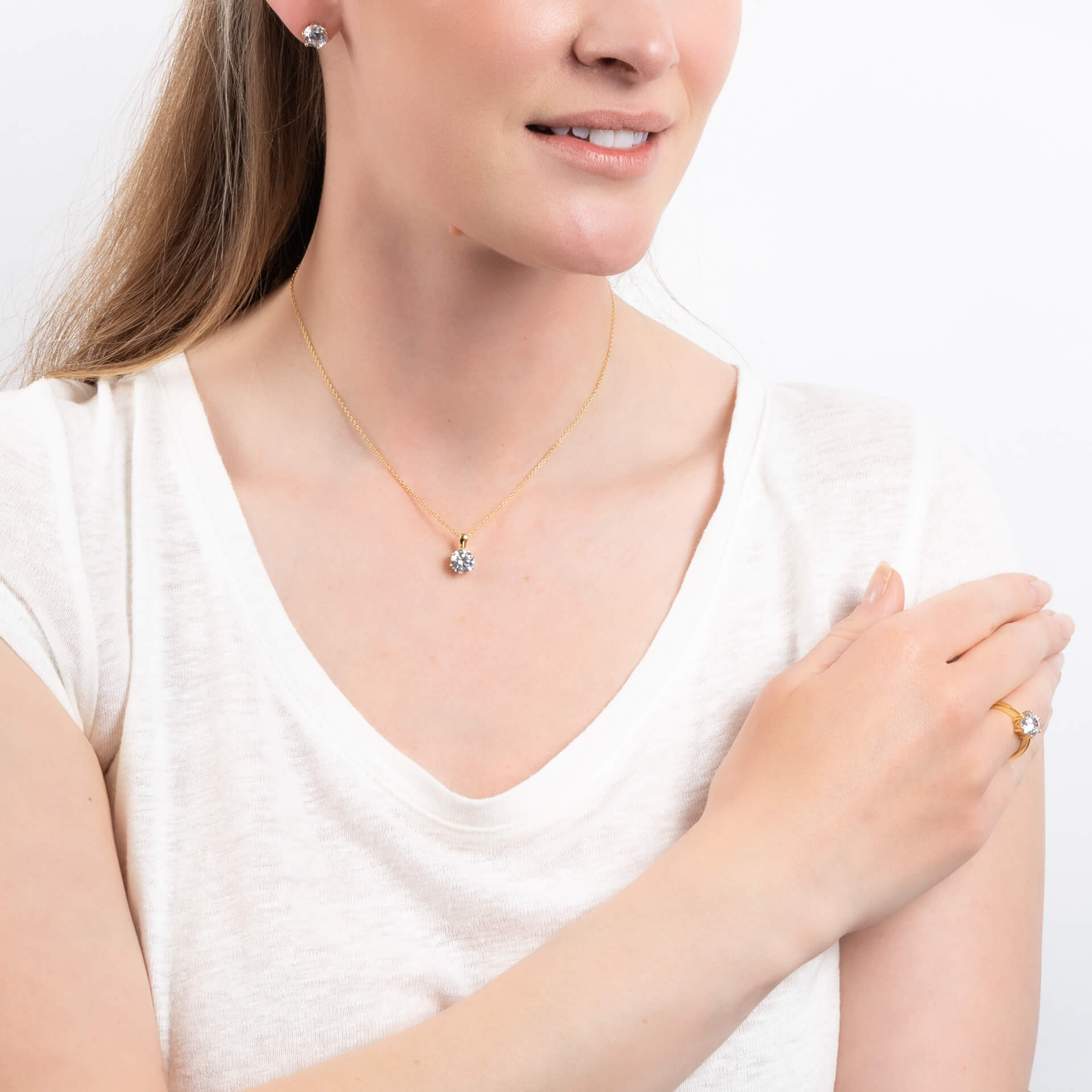 Diamonfire Six Claw Carat Pendant