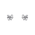 D For Diamond Bow Stud Earrings with Diamond