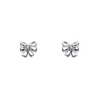 D For Diamond Bow Stud Earrings with Diamond