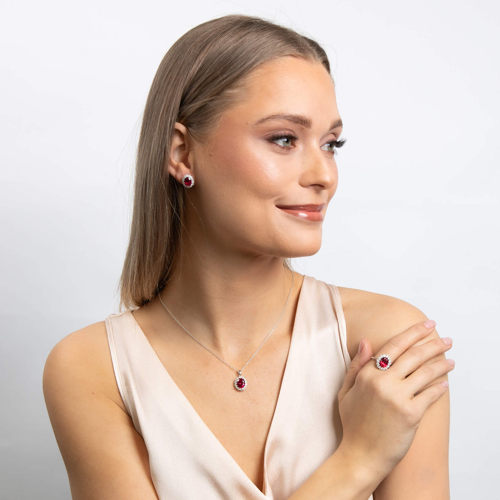 Diamonfire Oval Pendant with Surround