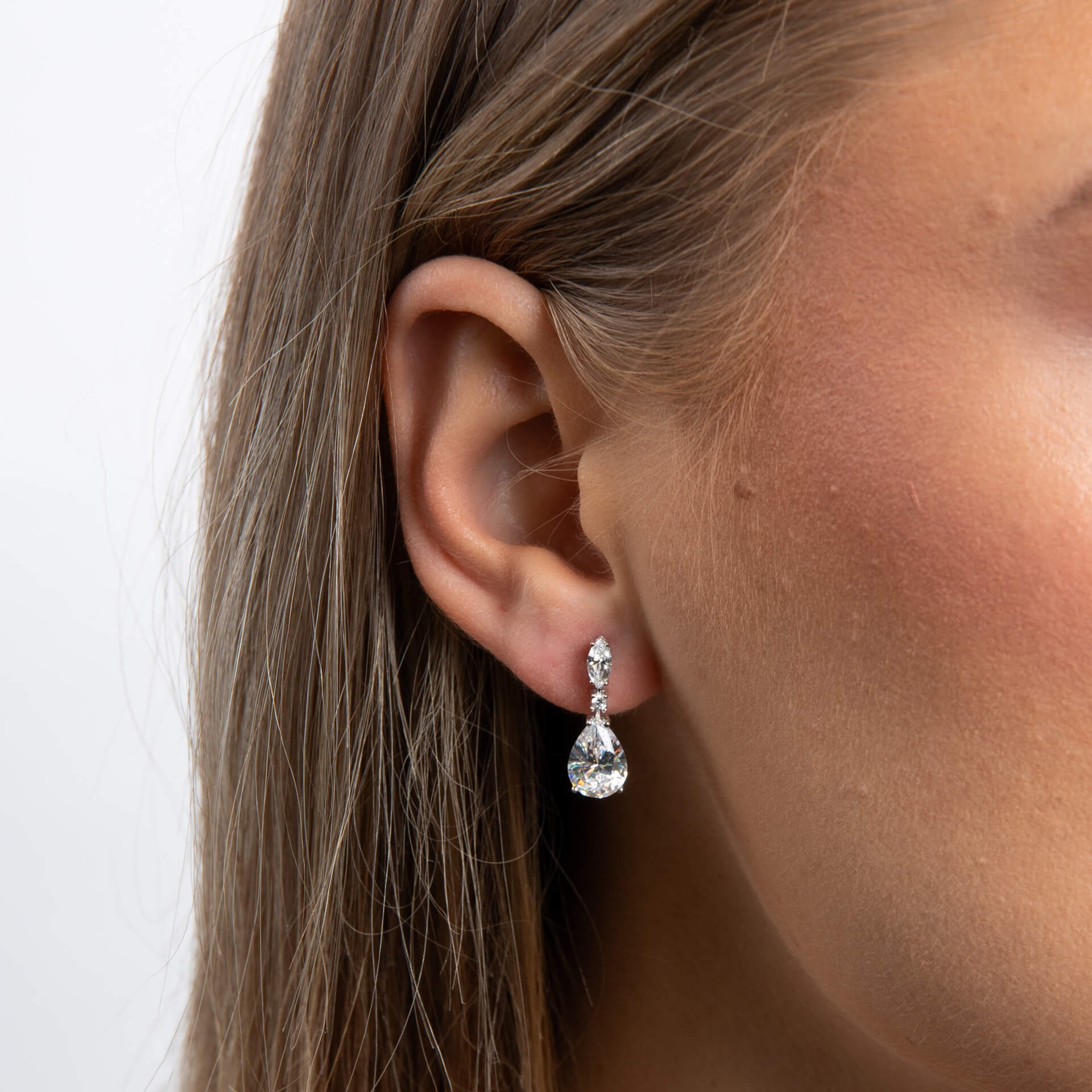 Diamonfire Teardrop and Marquise Drop Earrings