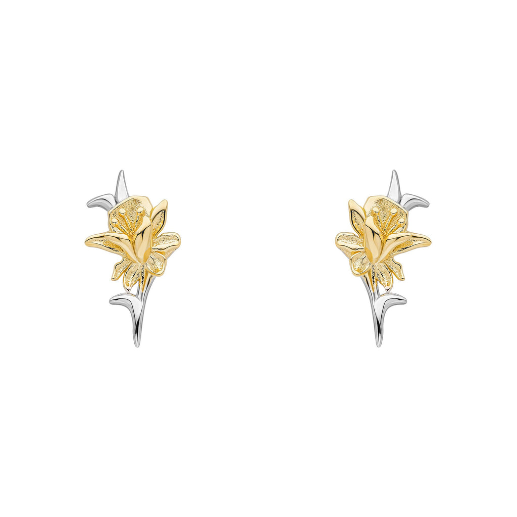 Laura Ashley Silver Heritage Daffodil Stud Earrings