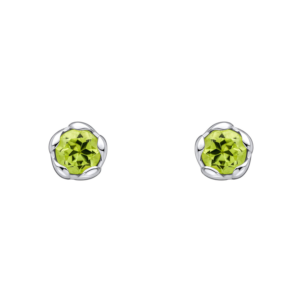 Laura Ashley Silver Petal Set Semi-Precious Stud Earrings