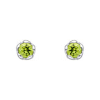 Laura Ashley Silver Petal Set Semi-Precious Stud Earrings