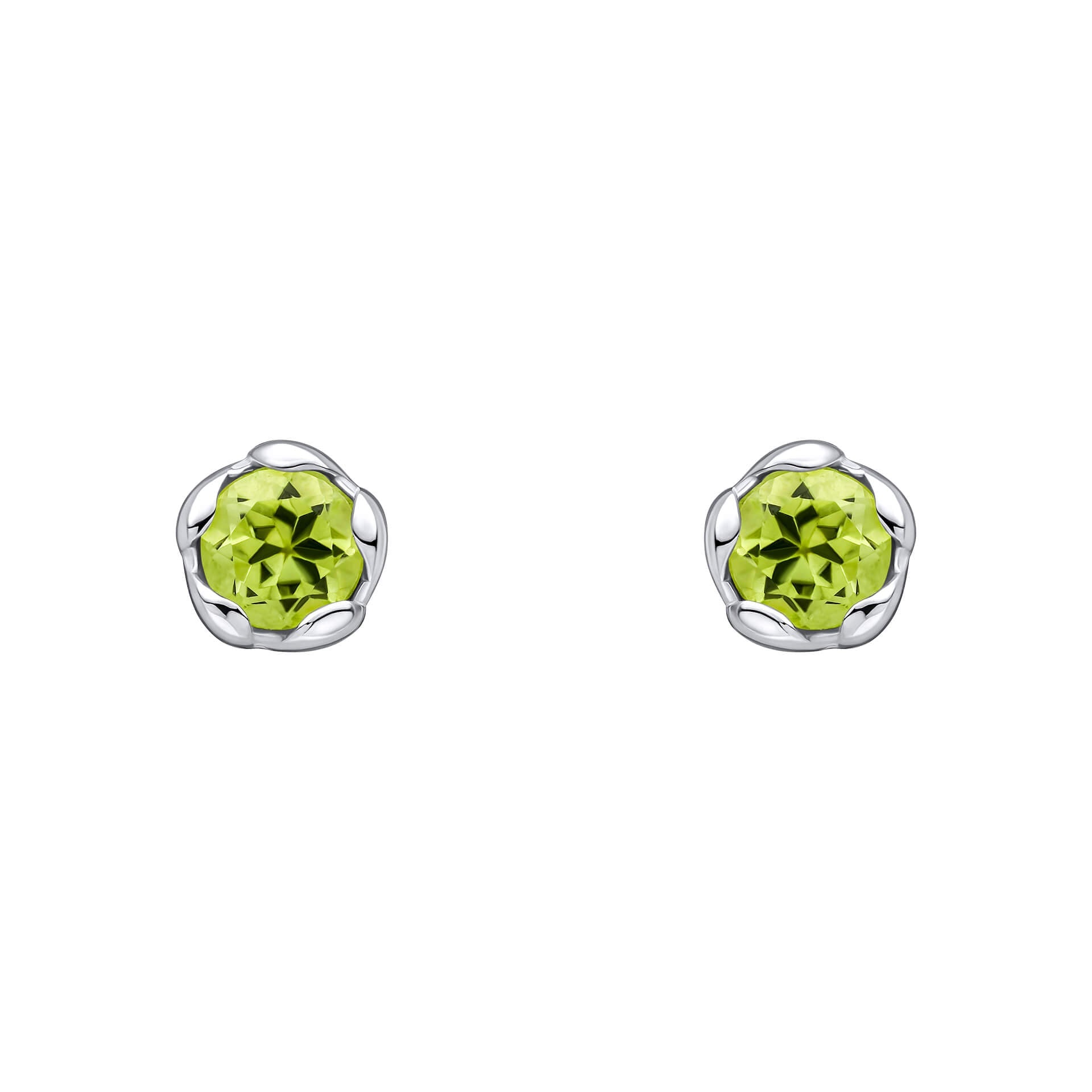 Laura Ashley Silver Petal Set Semi-Precious Stud Earrings