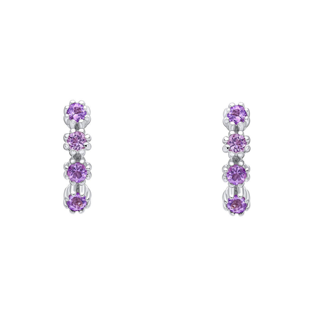 Laura Ashley Silver Alford Meadow Light Amethyst Earrings