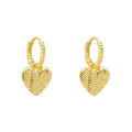 Laura Ashley Silver Picnic Basket Weave Heart Hoop Earrings