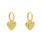 Laura Ashley Silver Picnic Basket Weave Heart Hoop Earrings