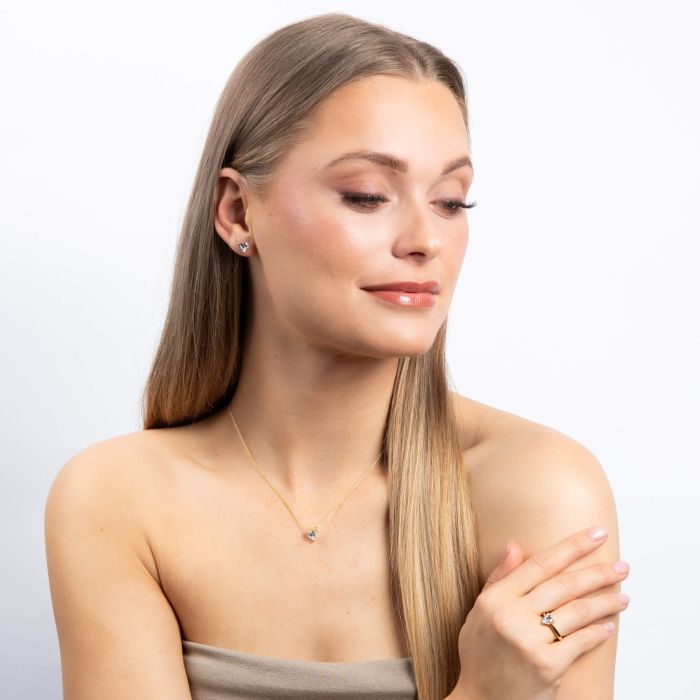 Diamonfire Solitaire Heart Shaped Zirconia Necklace