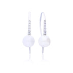 Diamonfire Shell Pearl and Zirconia Hook Earrings