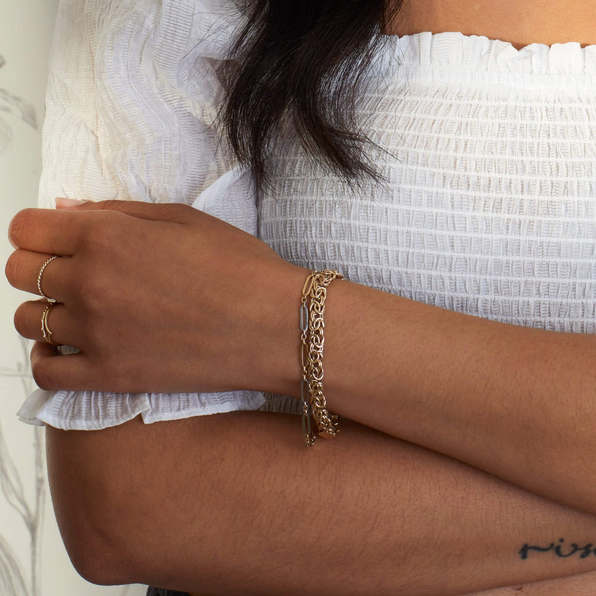 Elements Gold Byzantine Design Bracelet