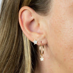 Elements Gold Star Shaped Diamond Hoop Earring Charms