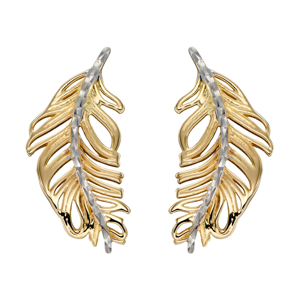 Elements Gold Feather Earrings