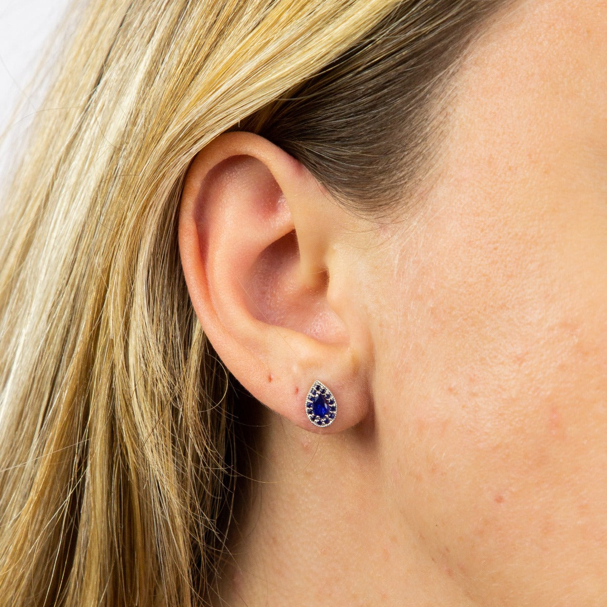 Elements Gold Teardrop Earrings with Precious Stone