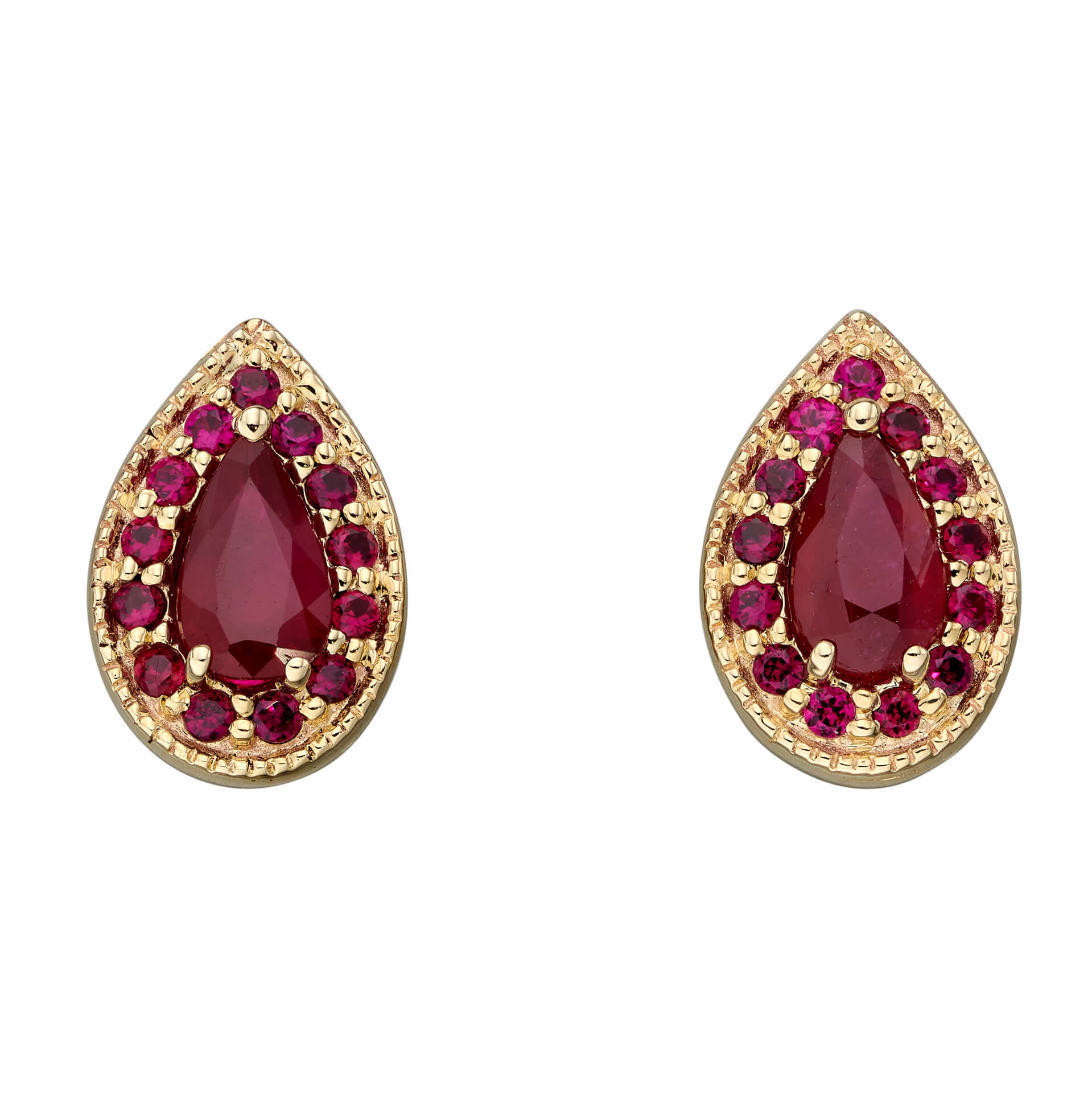 Elements Gold Teardrop Earrings with Precious Stone