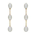 Elements Gold Freshwater Pearl Tier Drop Earrings