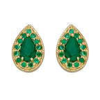 Elements Gold Teardrop Earrings with Precious Stone
