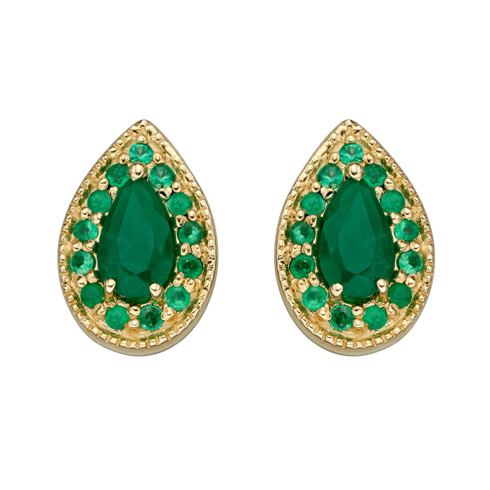 Elements Gold Teardrop Earrings with Precious Stone