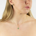 Elements Gold Cut Out Teardrop Pendant with Precious Stone