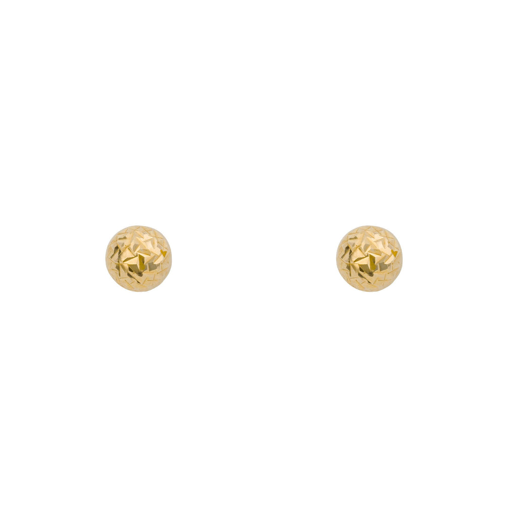 Elements Gold Small Textured Ball Stud Earrings