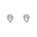 Elements Gold Diamond Cut Teardrop Stud Earrings with Diamond