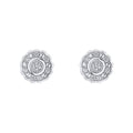 Elements Gold Bezel Set Diamond Cluster Stud Earrings