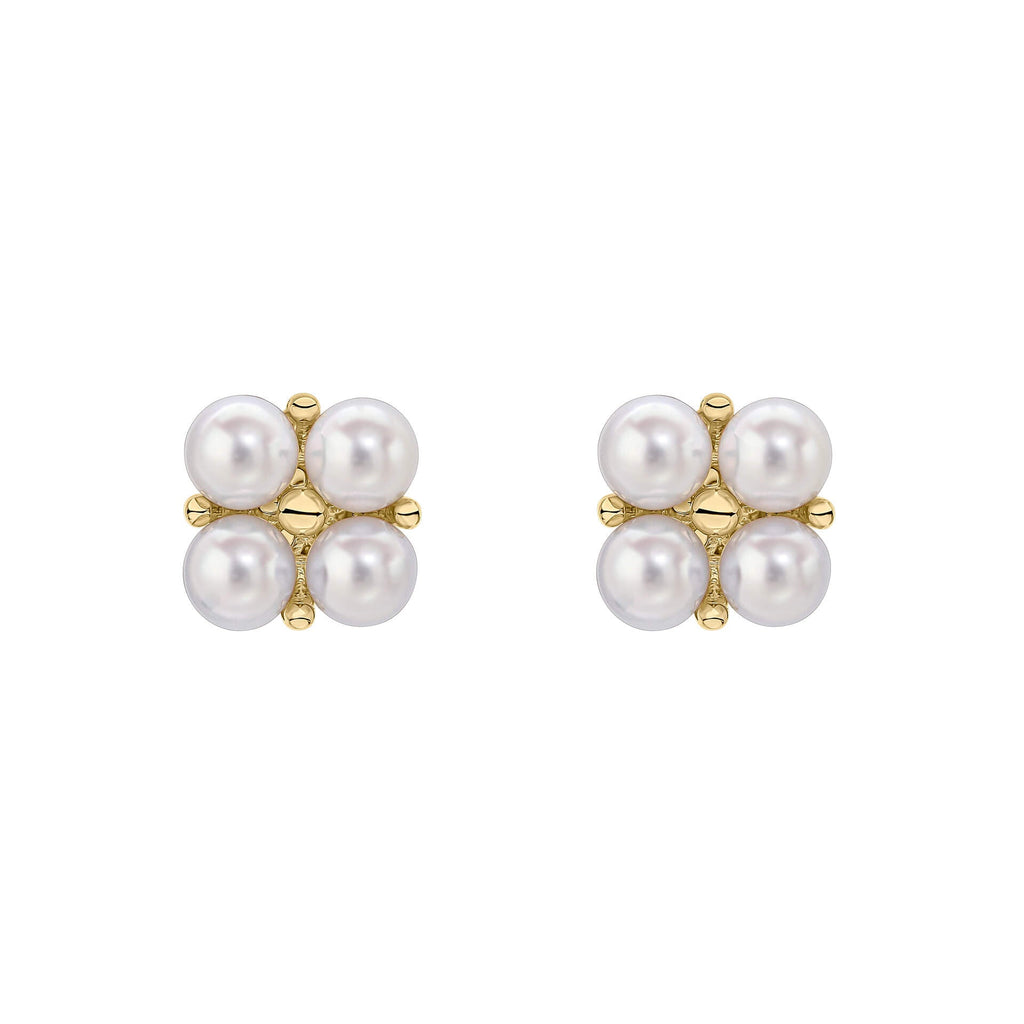 Elements Gold Floral Freshwater Pearl Earrings