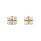 Elements Gold Floral Freshwater Pearl Earrings