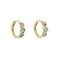 Elements Gold Amalfi Three Colour Twist Hoop Earrings