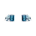 Elements Gold Toi et Moi Blue Topaz Stud Earrings