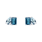 Elements Gold Toi et Moi Blue Topaz Stud Earrings