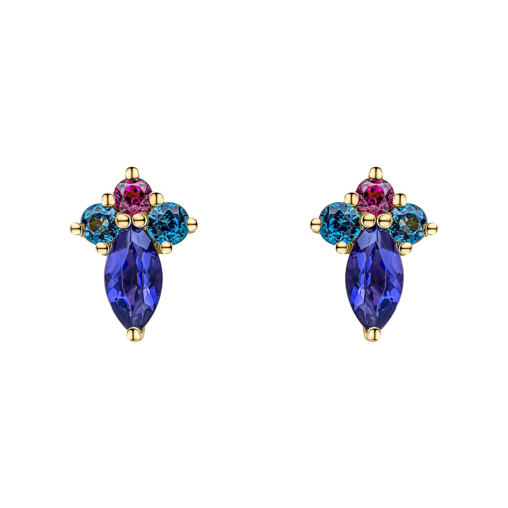 Elements Gold Barcelona Cluster Stud Earrings