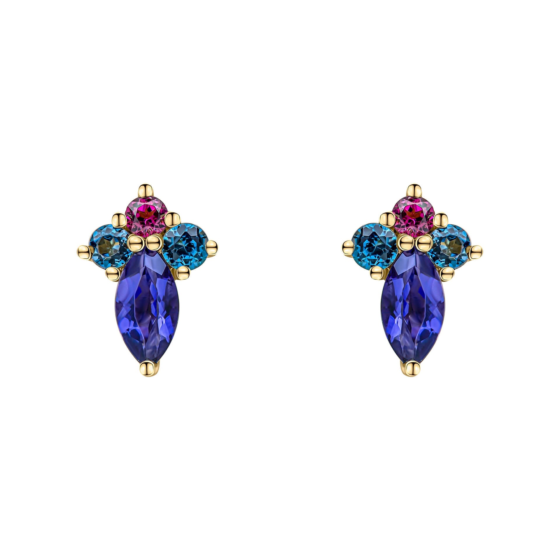 Elements Gold Barcelona Cluster Stud Earrings