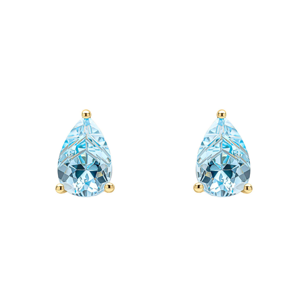 Elements Gold Pear Fancy Cut Topaz Stud Earrings