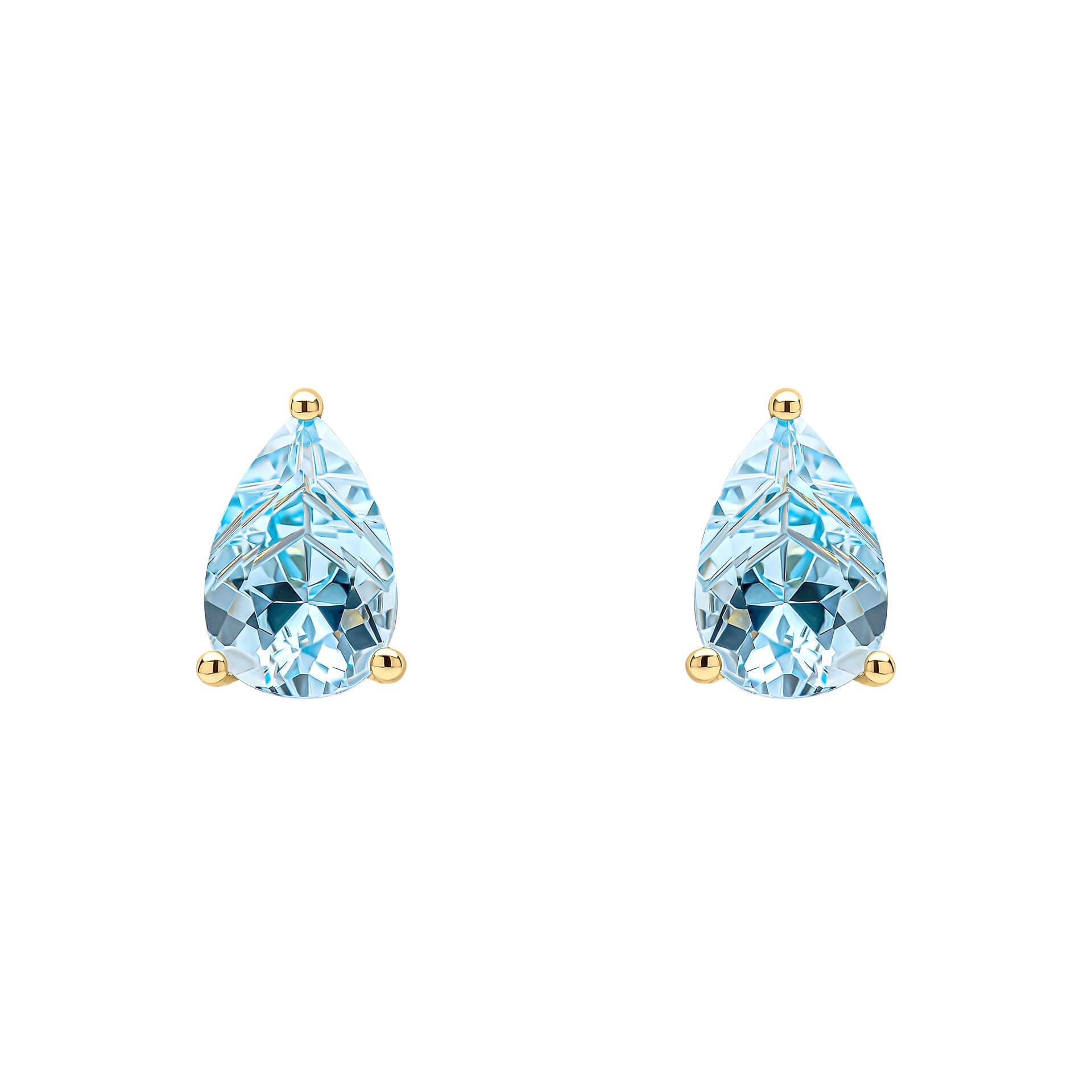 Elements Gold Pear Fancy Cut Topaz Stud Earrings