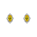 Elements Gold Oval Sapphire and Diamond Stud Earrings
