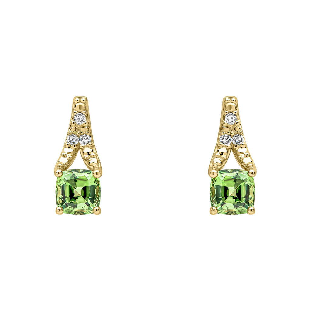 Elements Gold Rose Cut Sapphire and Diamond Drop Earrings