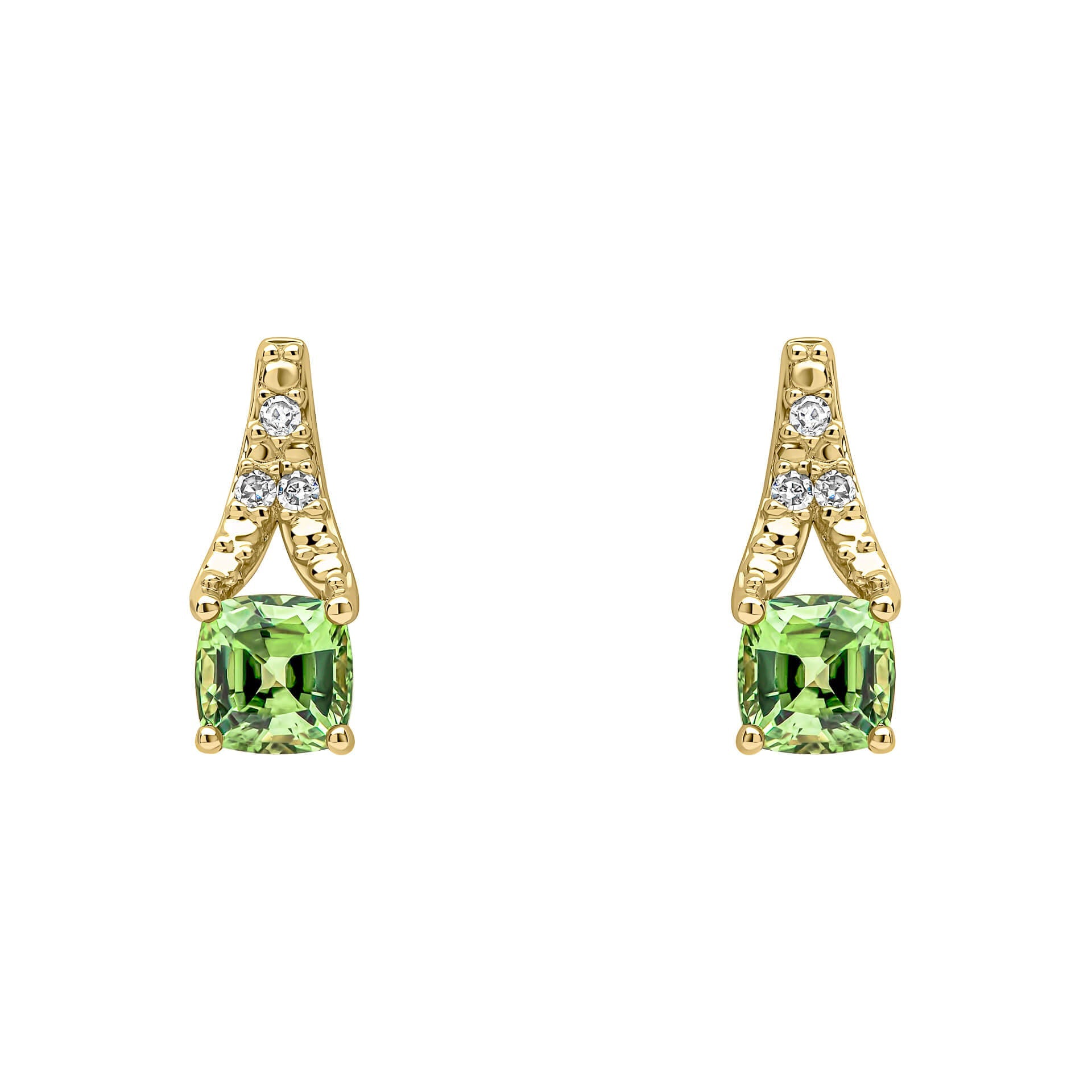 Elements Gold Rose Cut Sapphire and Diamond Drop Earrings