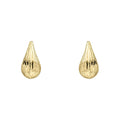 Elements Gold Ridged Teardrop Stud Earrings
